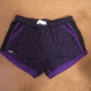 Under Armour shorts with liner. Purple & Black